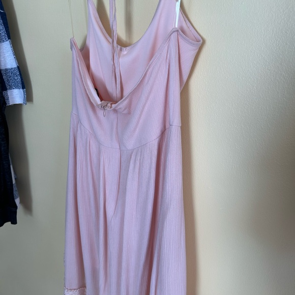 EUC Jella Couture Blush Pink Lined Crinkle Material Dress, w/Straps and Backless - Picture 6 of 16